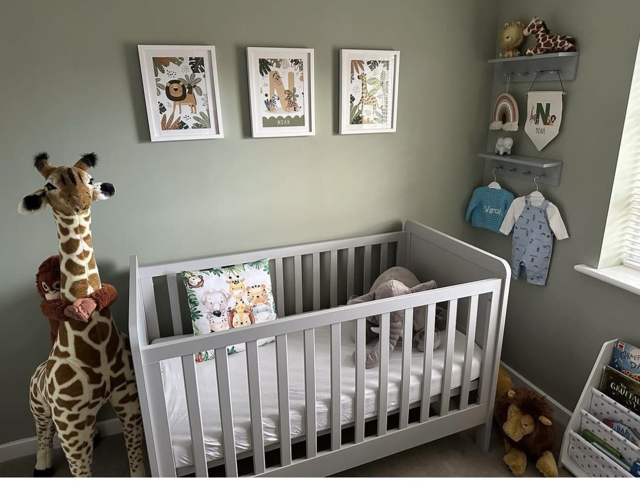 Safari-Themed Artwork Creates a Playful Nursery Wall