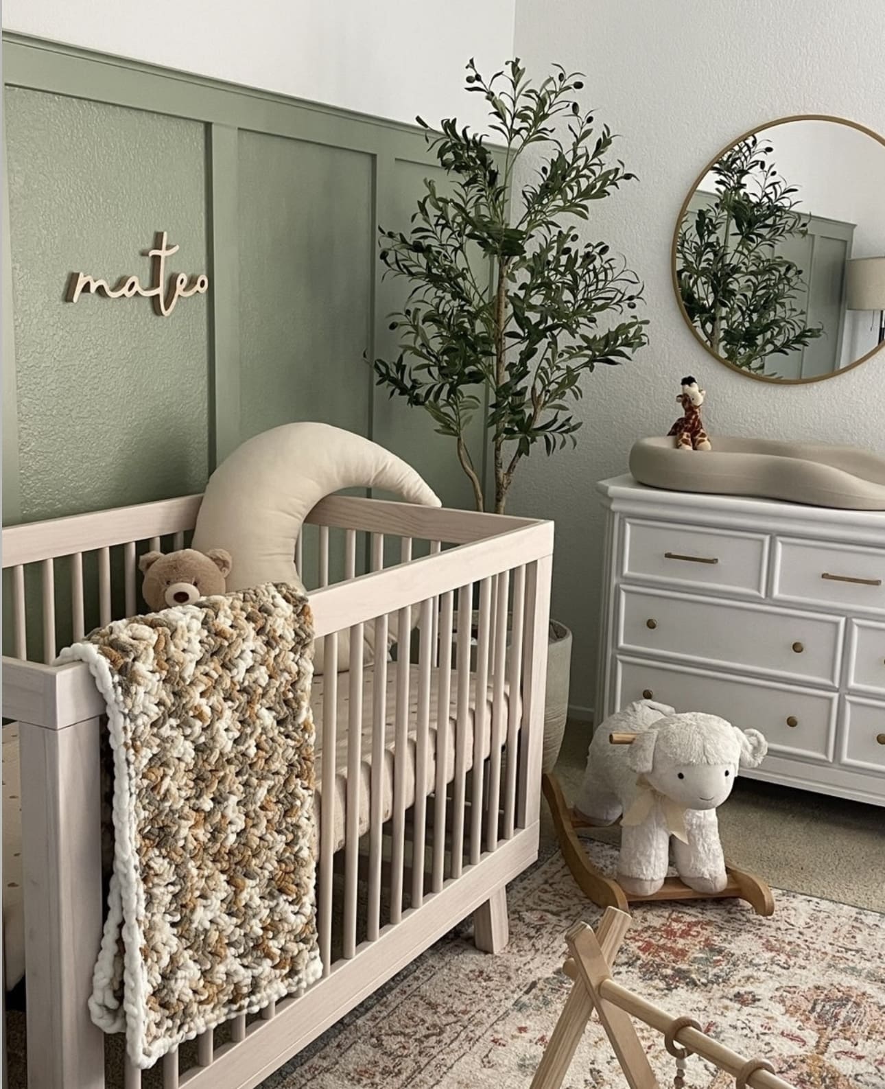 Wooden Name Sign Adds Personalized Charm Above Crib