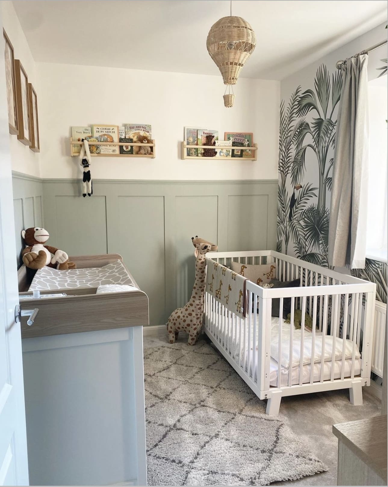 Jungle-Themed Wallpaper Creates an Immersive Nursery