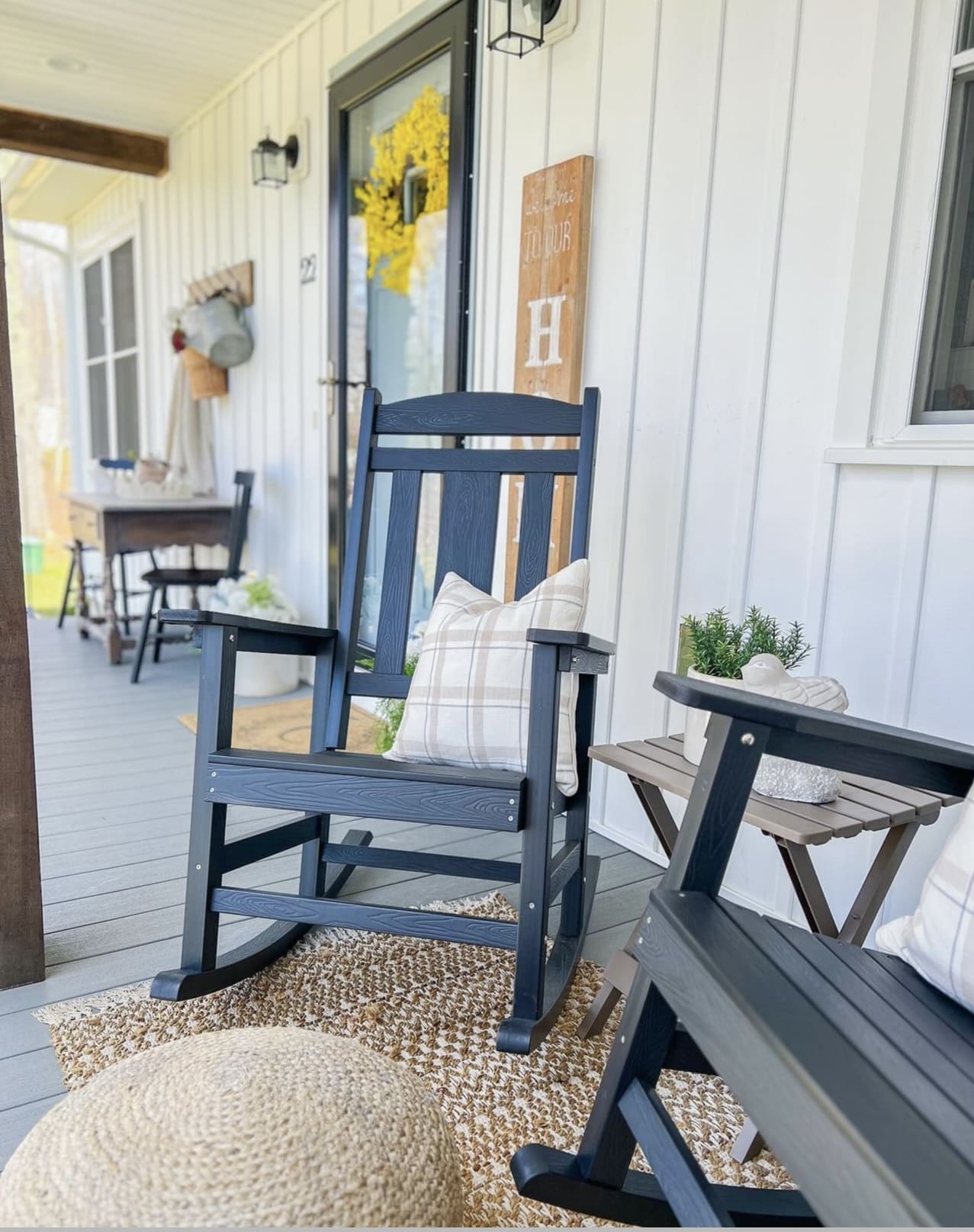 Dark Rocking Chairs Create Cozy Seating Areas