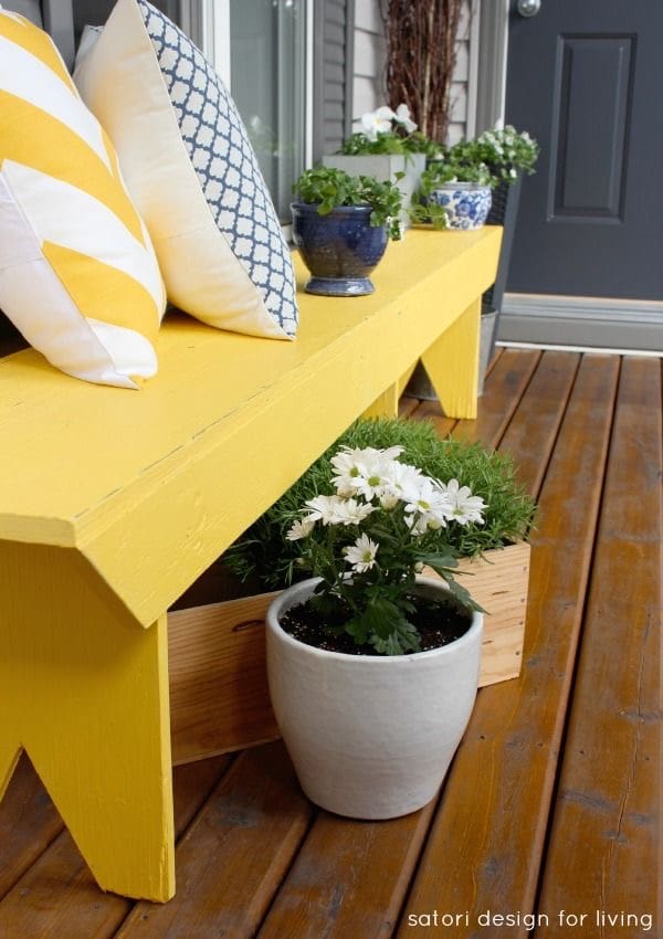 Place a Bright Yellow Bench for a Sunny Spot