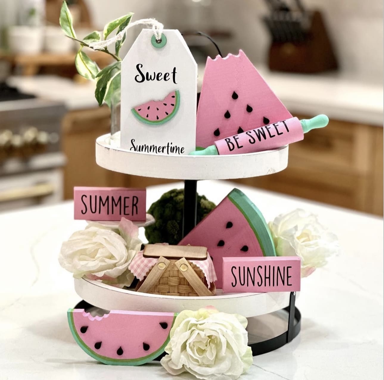 Miniature Picnic Basket Adds Whimsical Charm to Tiered Tray