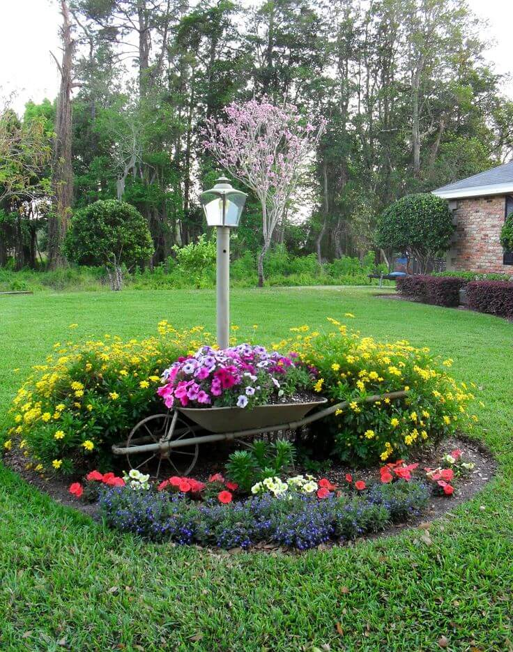 Overflow a Wheelbarrow with Colorful Blooms