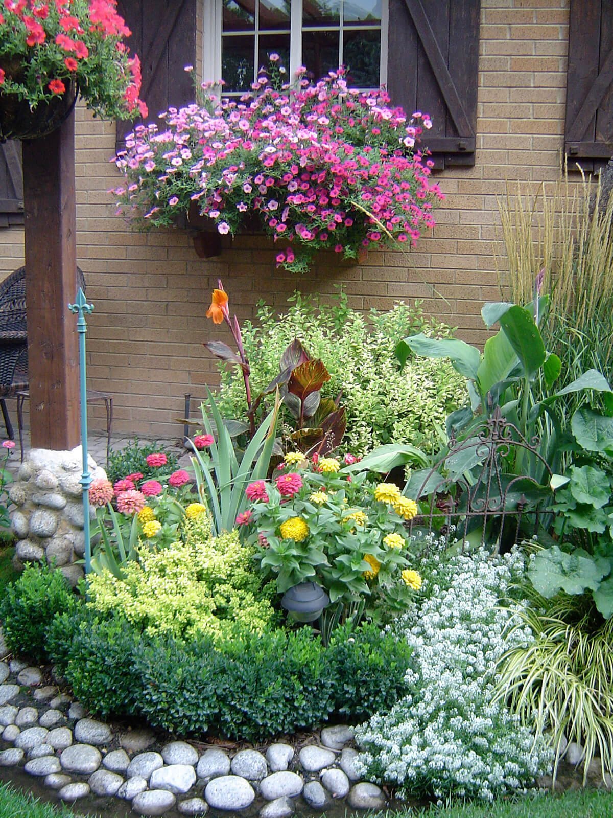Cascade Pink Petunias from a Window Box