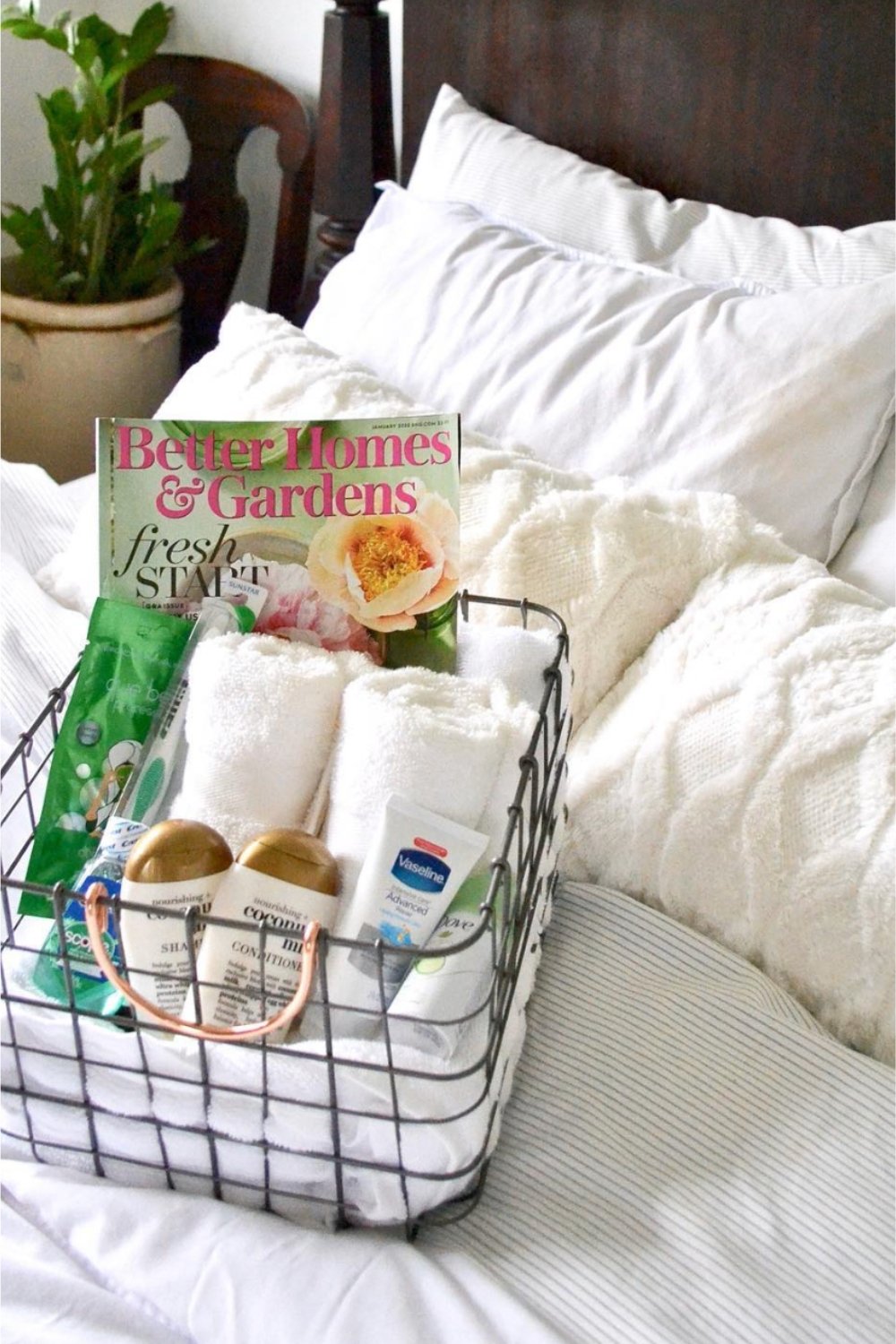 Wire Basket Amenity Kit for Bedside Comfort