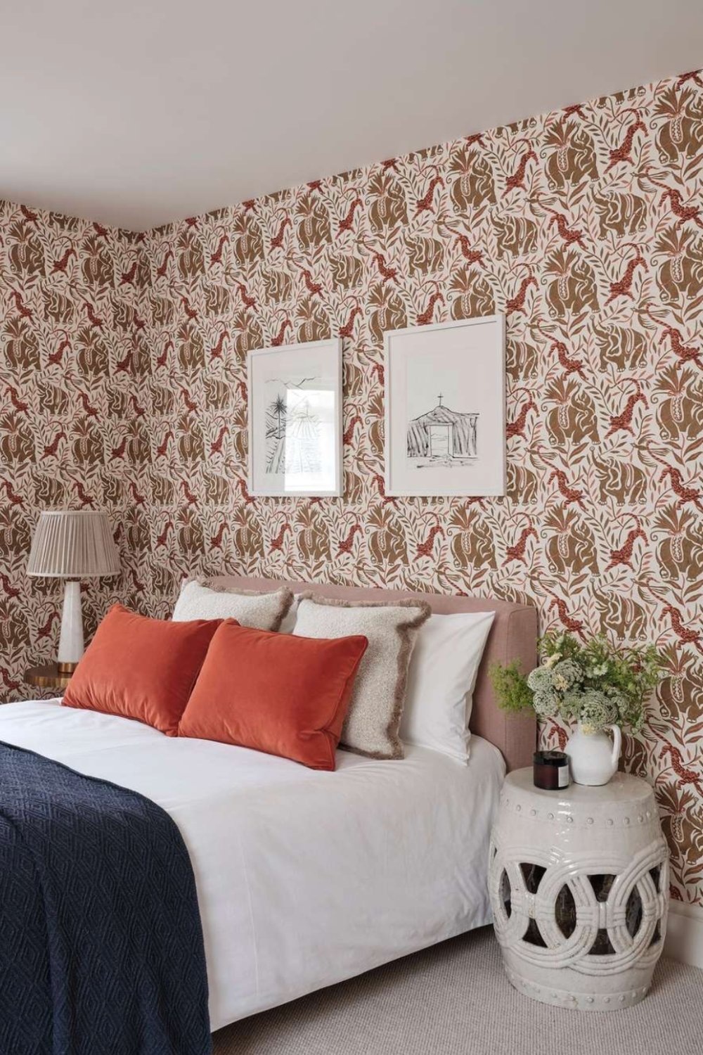 Patterned Wallpaper with Contrasting Art