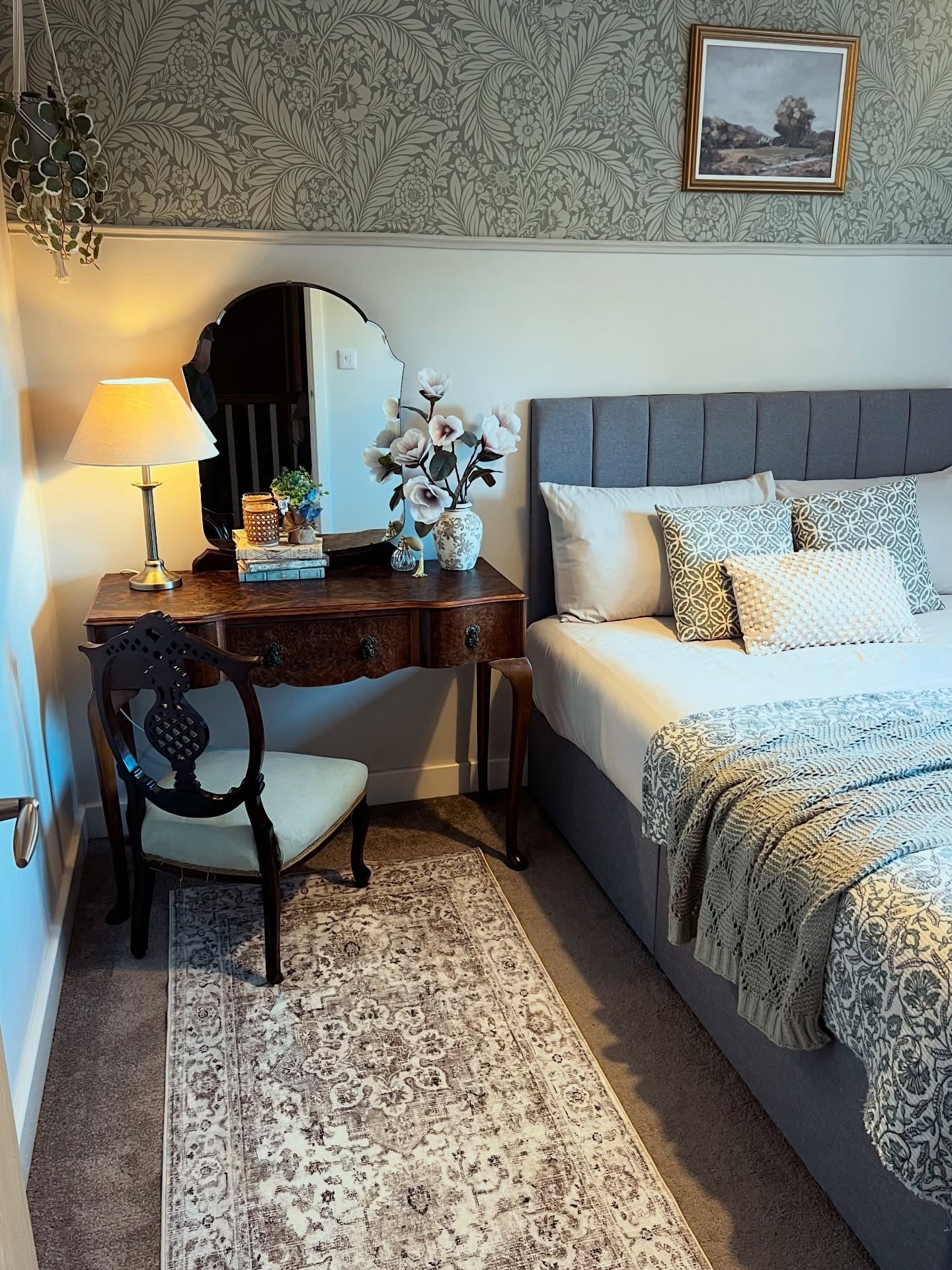 Define a Dressing Area with a Distressed Runner