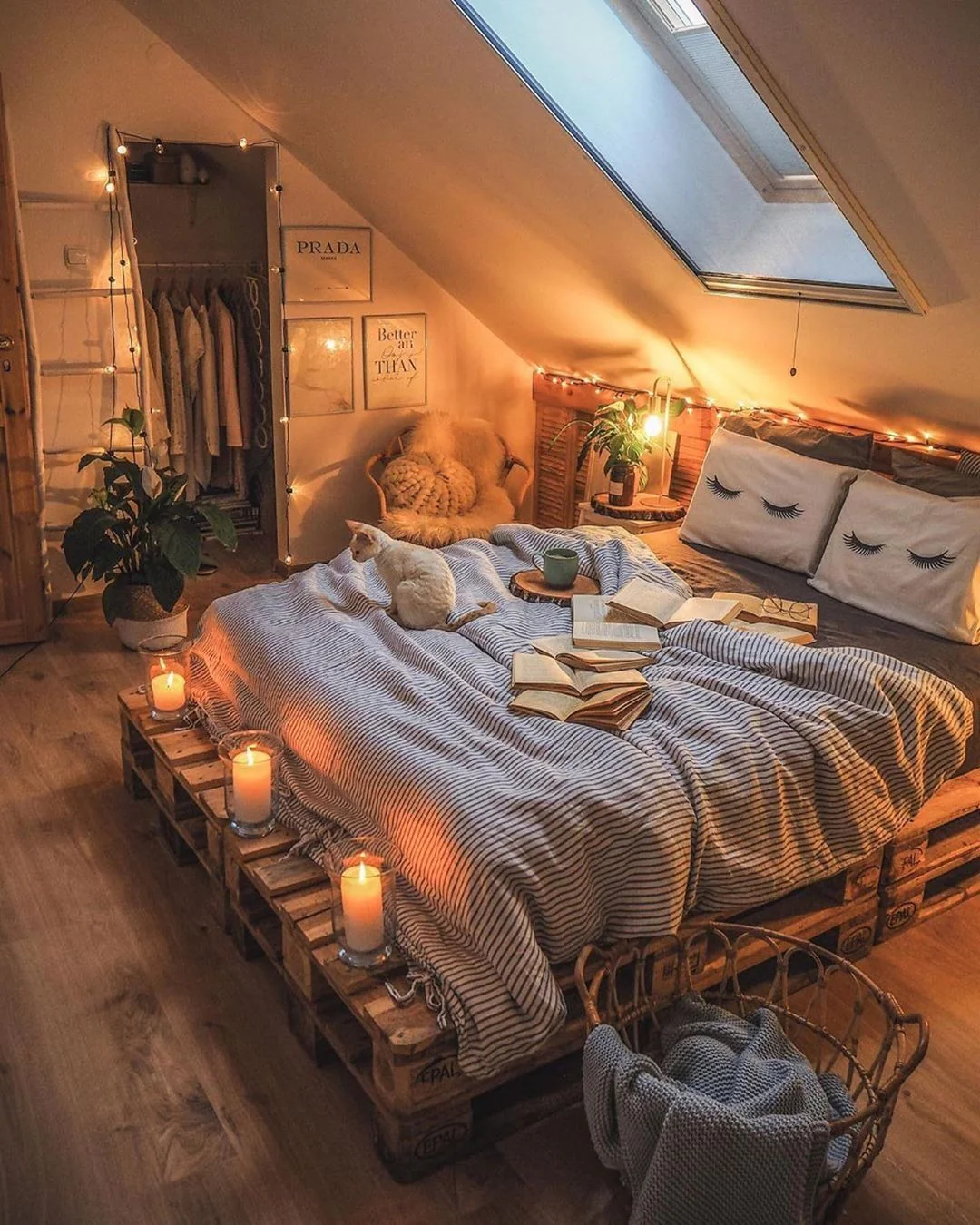 Wooden Pallet Bed Frame Adds Rustic Charm