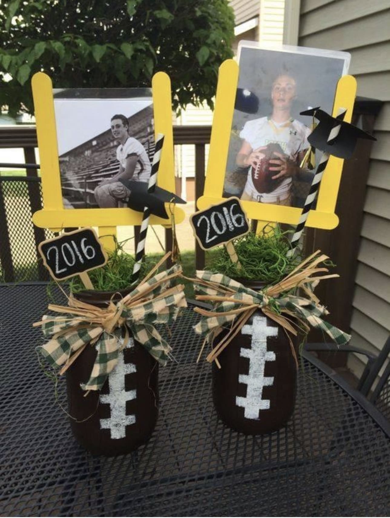 Craft Football-Themed Jars for Photos