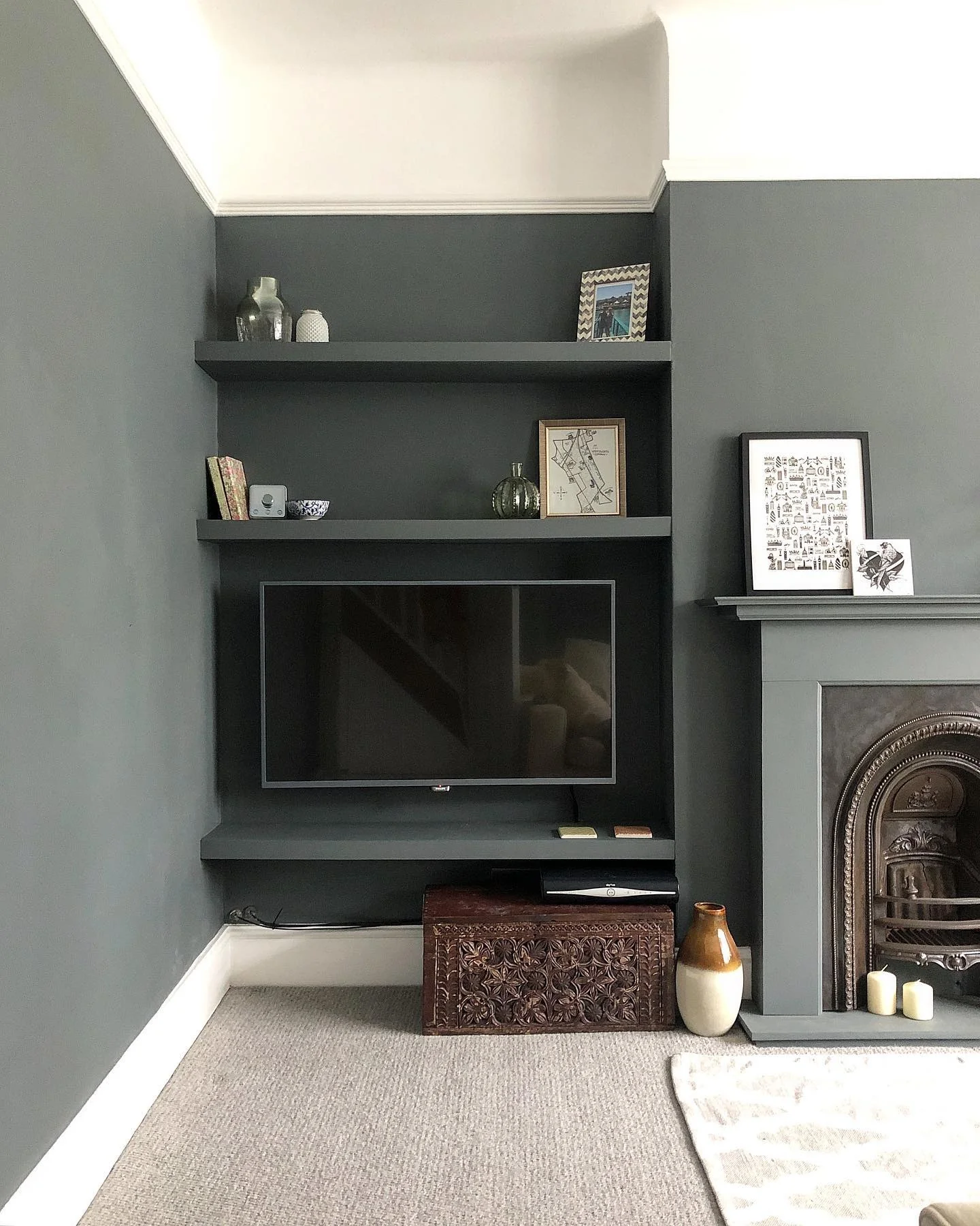 Conceal TV Wires with Sleek Built-in Shelving