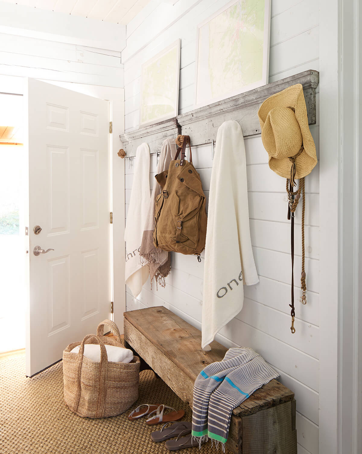 Reclaimed Wood Bench Offers Rustic Seating and Storage