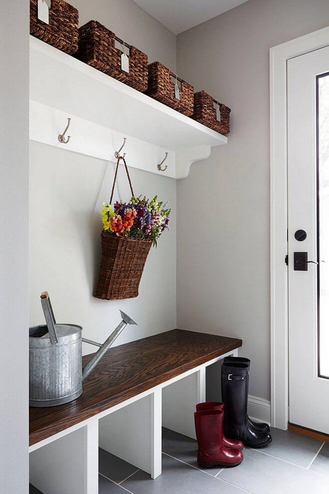Woven Basket Hung With Flowers Adds Seasonal Color