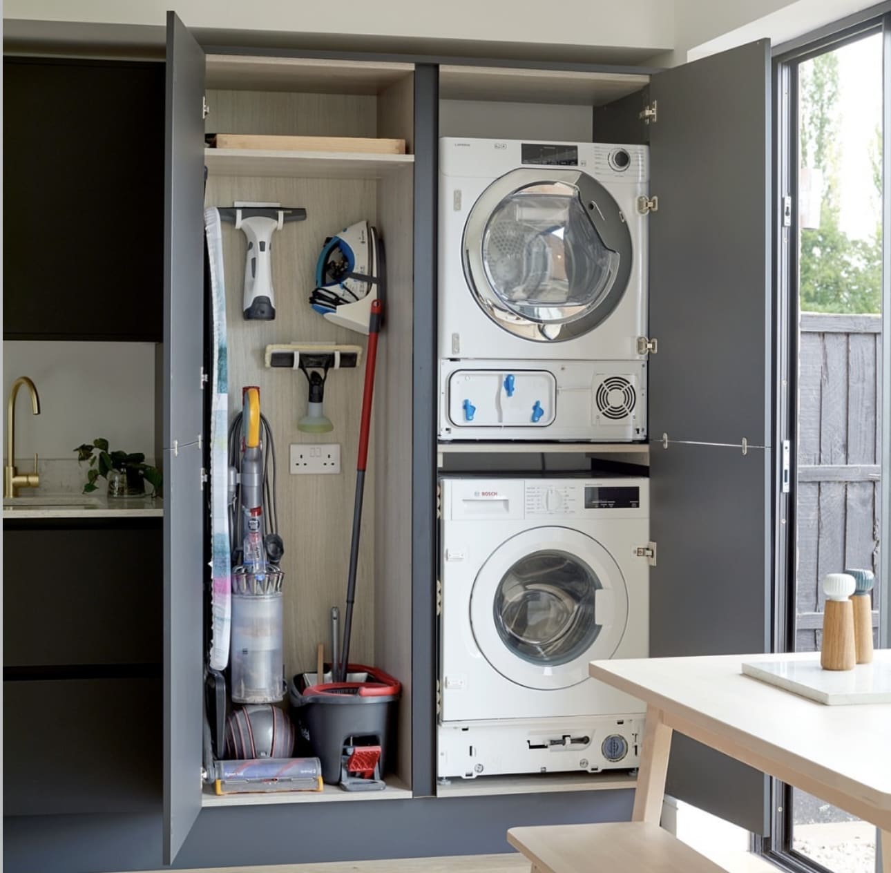 Mount Holders Inside Cabinets for Cleaning Tools