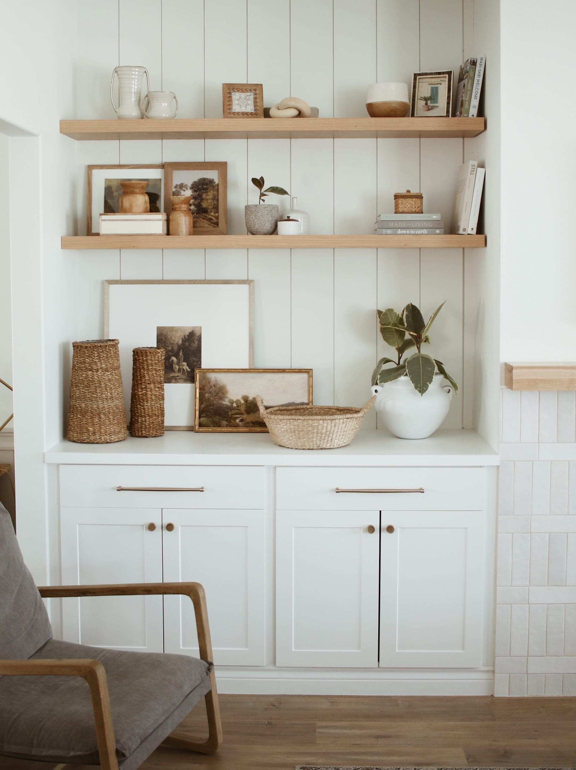 Bring Natural Texture to Cabinet Tops with Woven Baskets