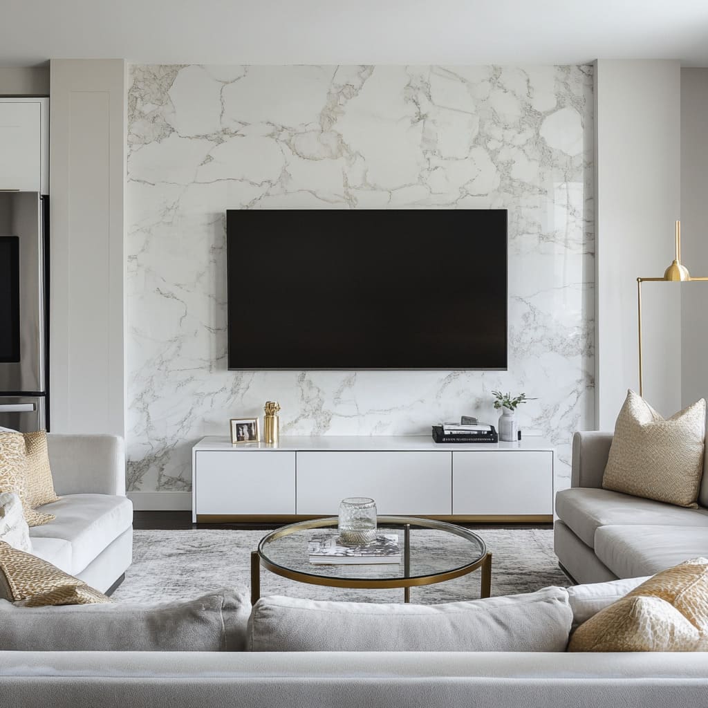 Design a Dramatic Backdrop with Marble-Patterned Wallpaper