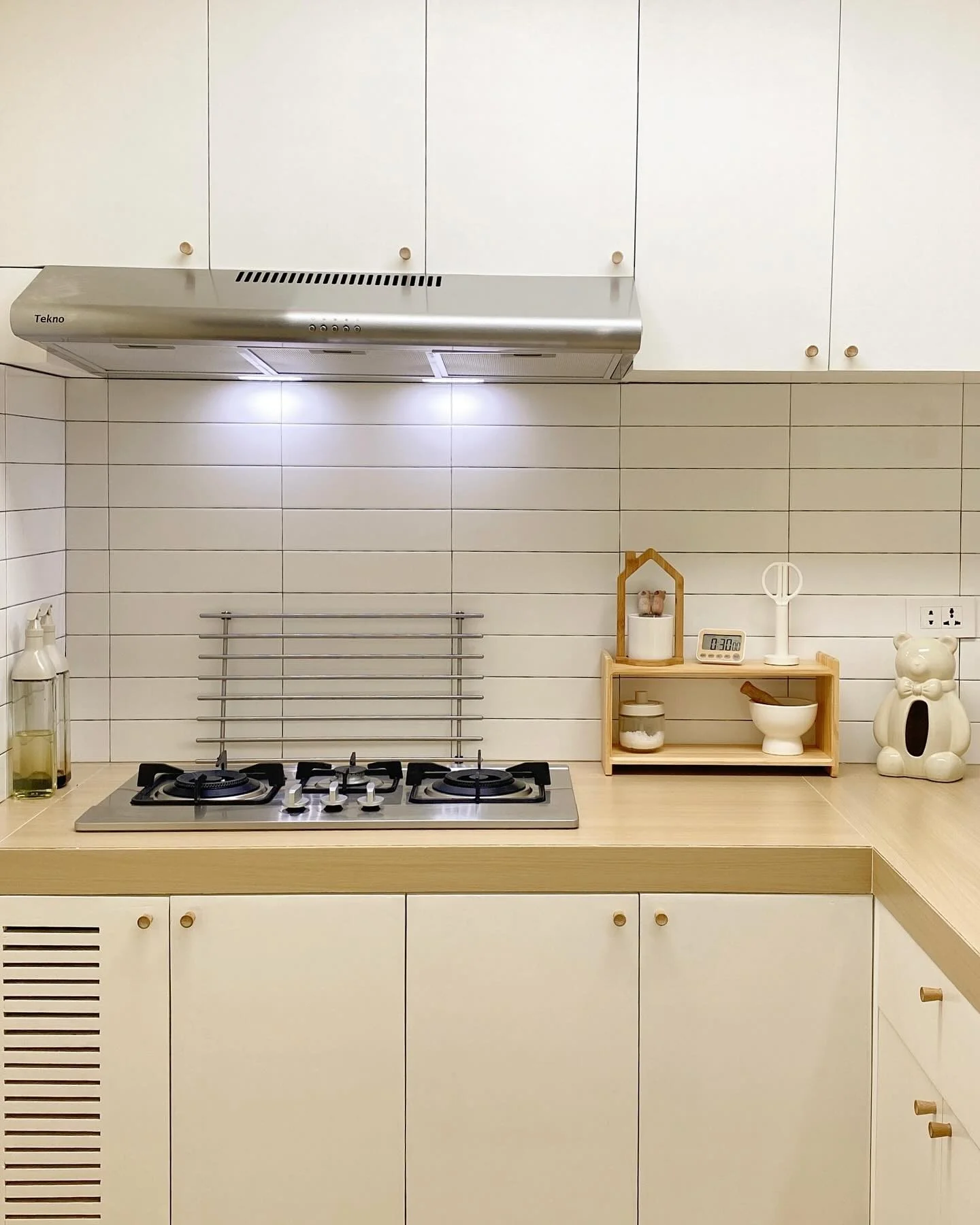 Tiered Wooden Shelf for Countertop Essentials