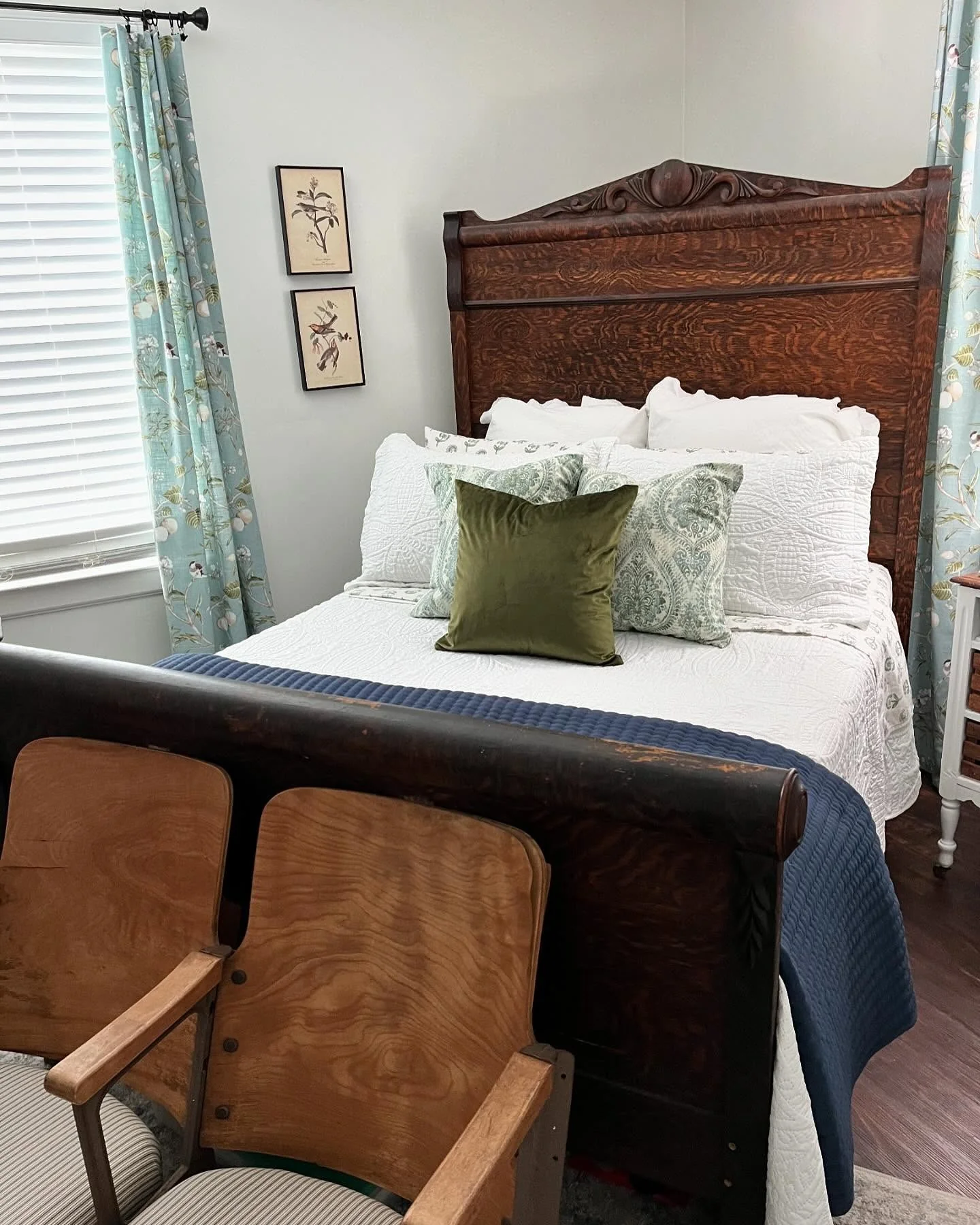 Anchor Your Bed with an Ornate Wood Headboard