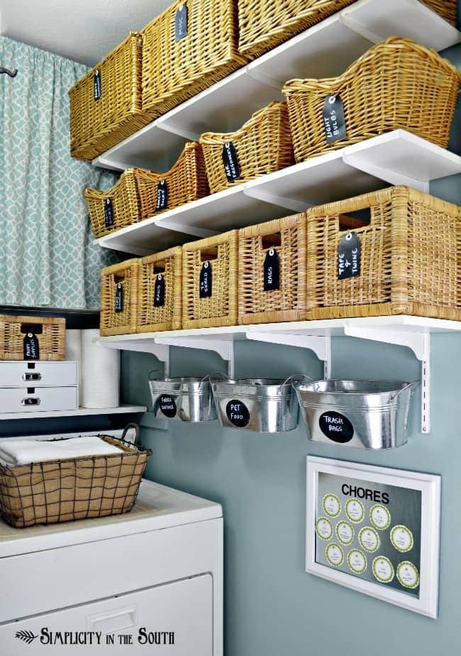 Label Woven Baskets with Chalk Tags for Organization