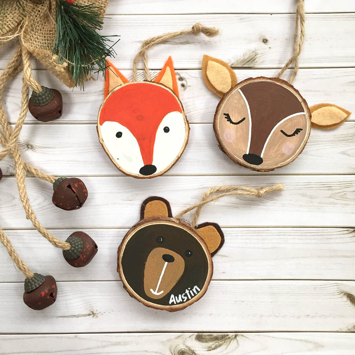 Paint Woodland Critters on Wood Slice Ornaments