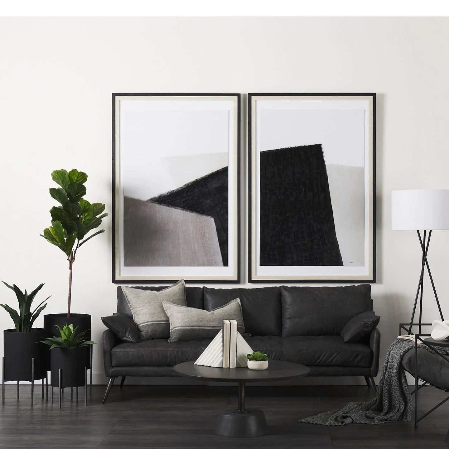 Tall Black Planters Add Vertical Greenery