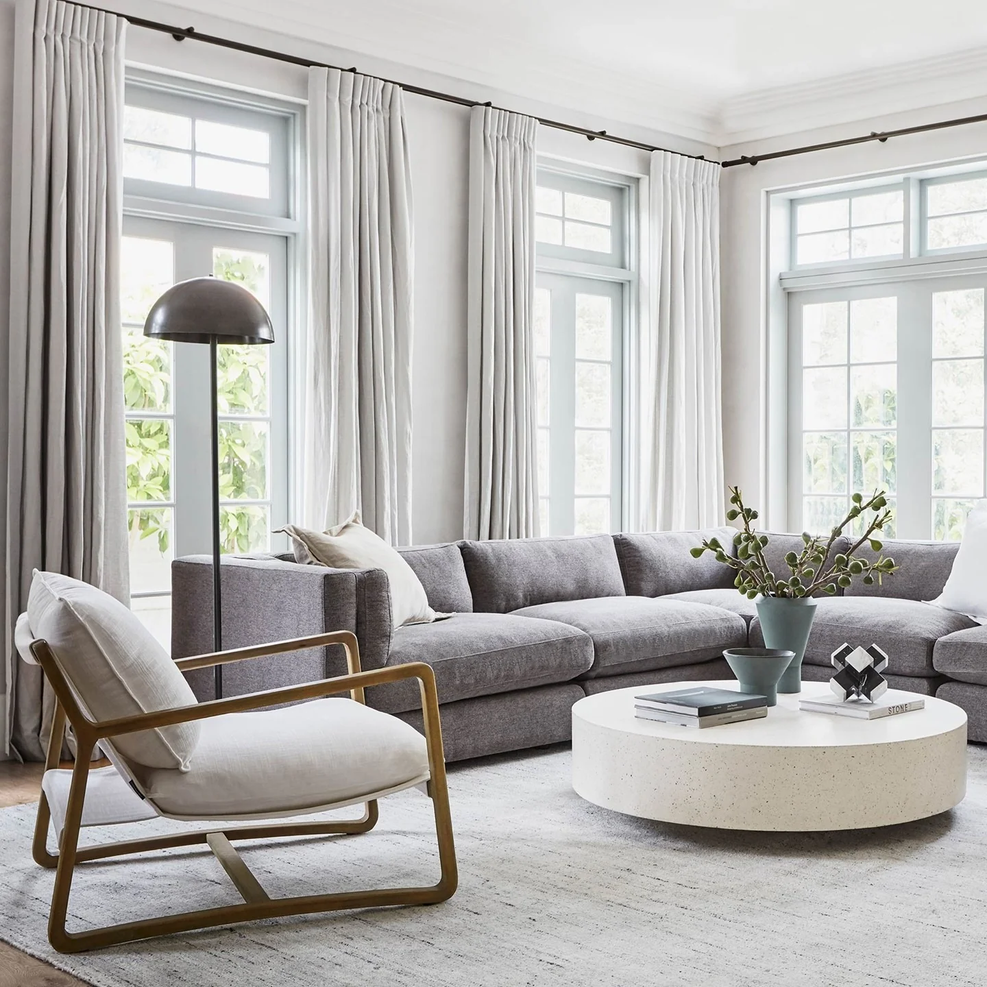 Terrazzo Coffee Table Anchors the Seating Area