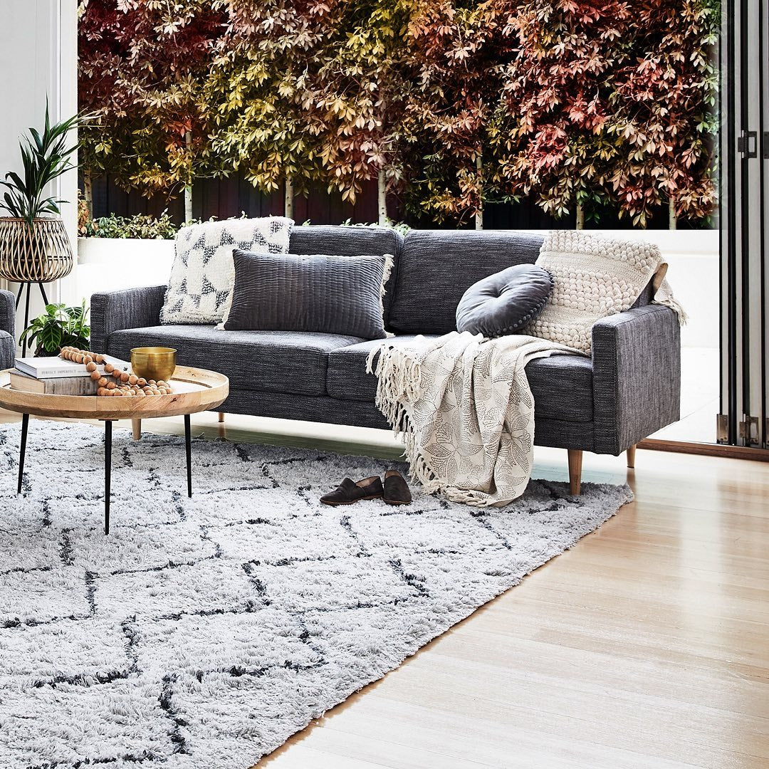 Textured Throw Blanket Adds Cozy Layer to Sofa
