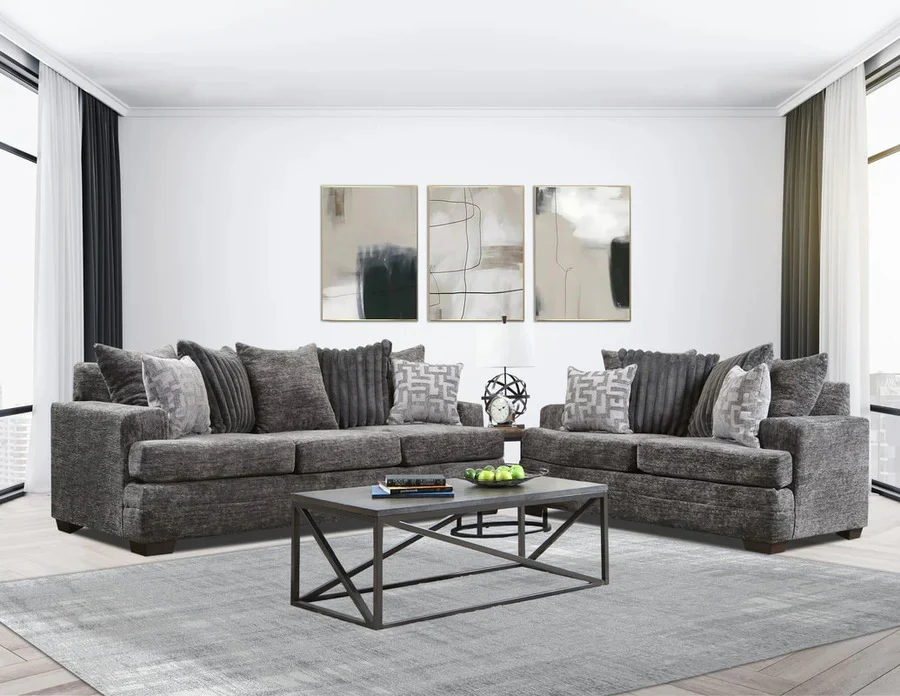 Minimalist Art Panels Enhance a Serene Color Scheme