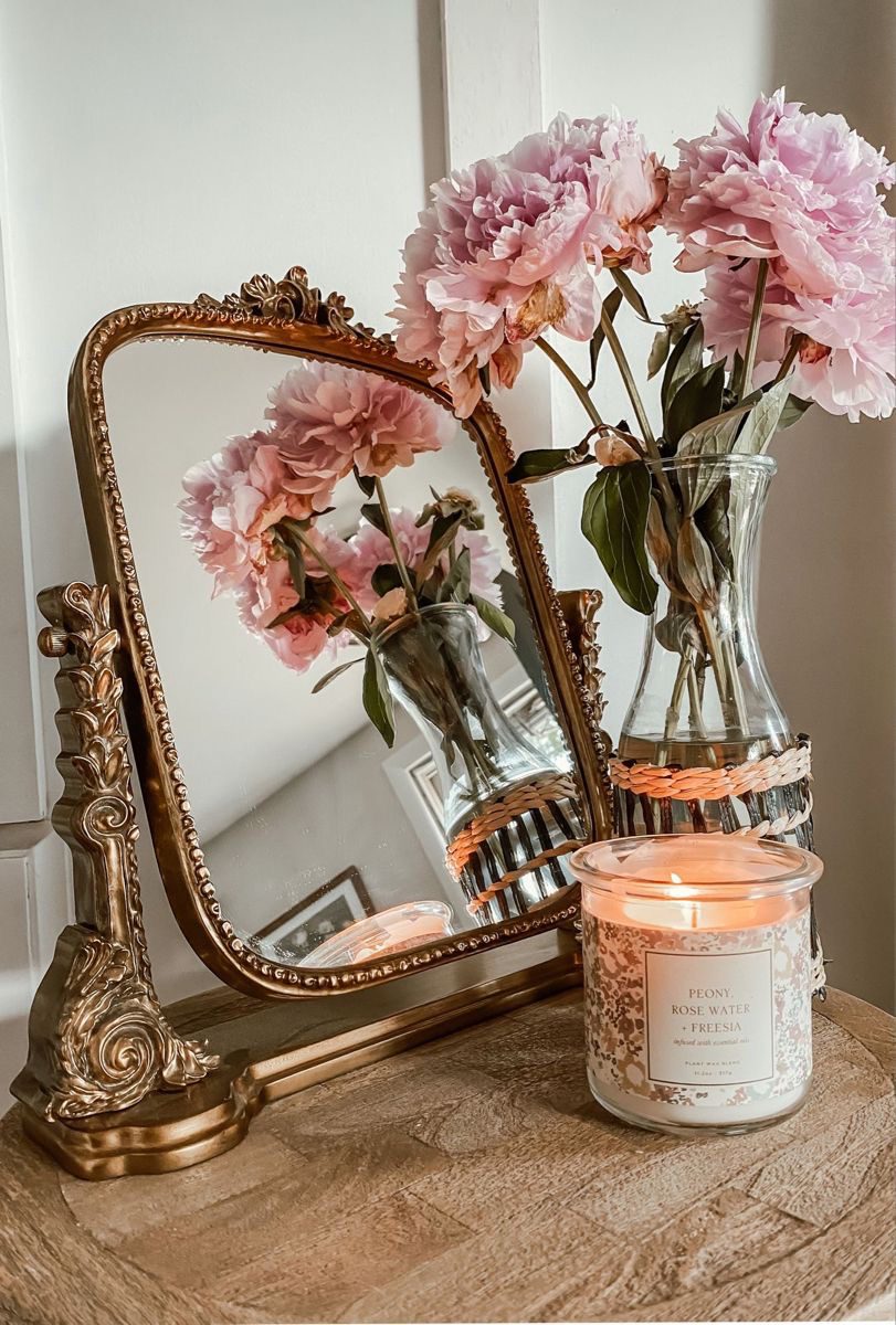 Reflect Romantic Decor with a Gold-Framed Mirror