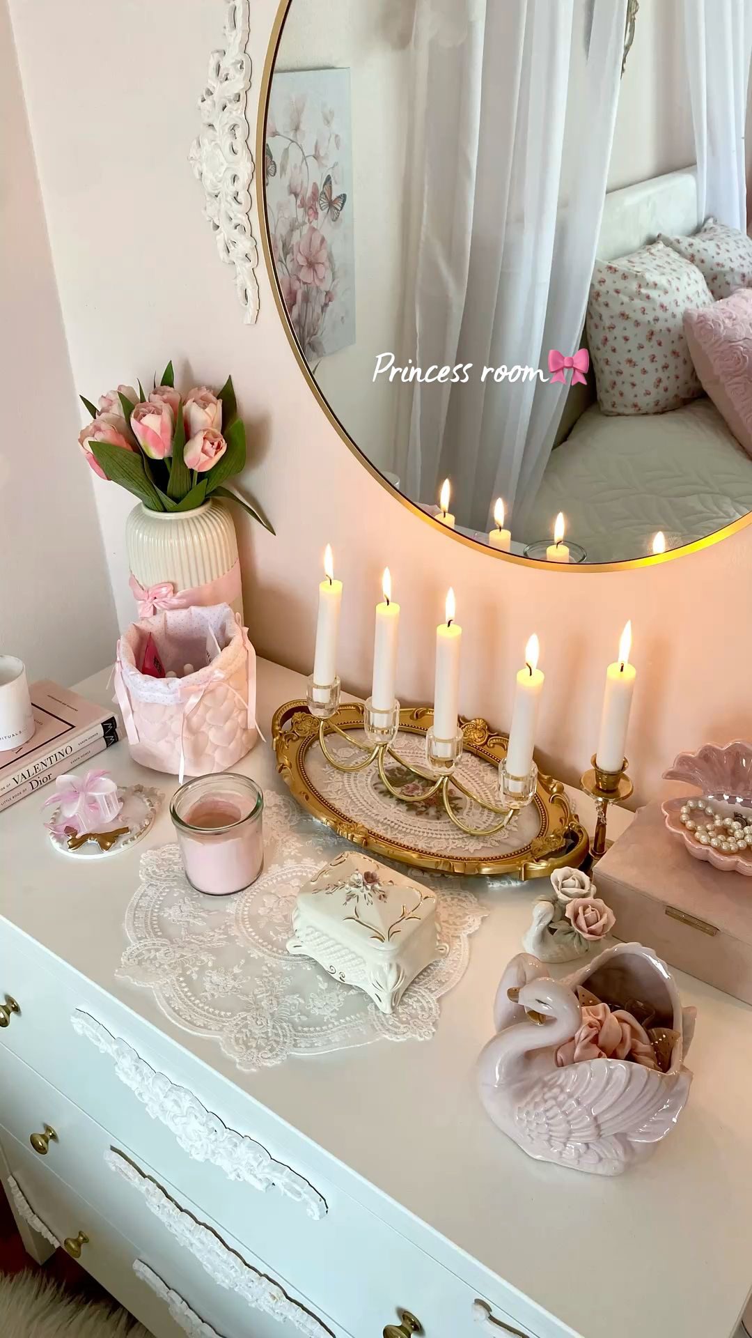 Ornate Candelabra Holds Taper Candles for Romantic Glow