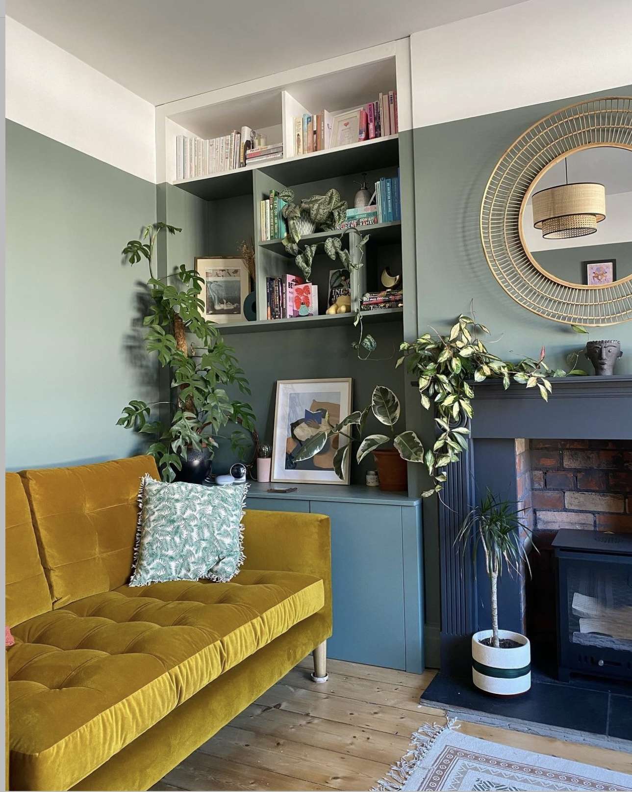 Trailing Plants Add Organic Movement To Built-In Shelving