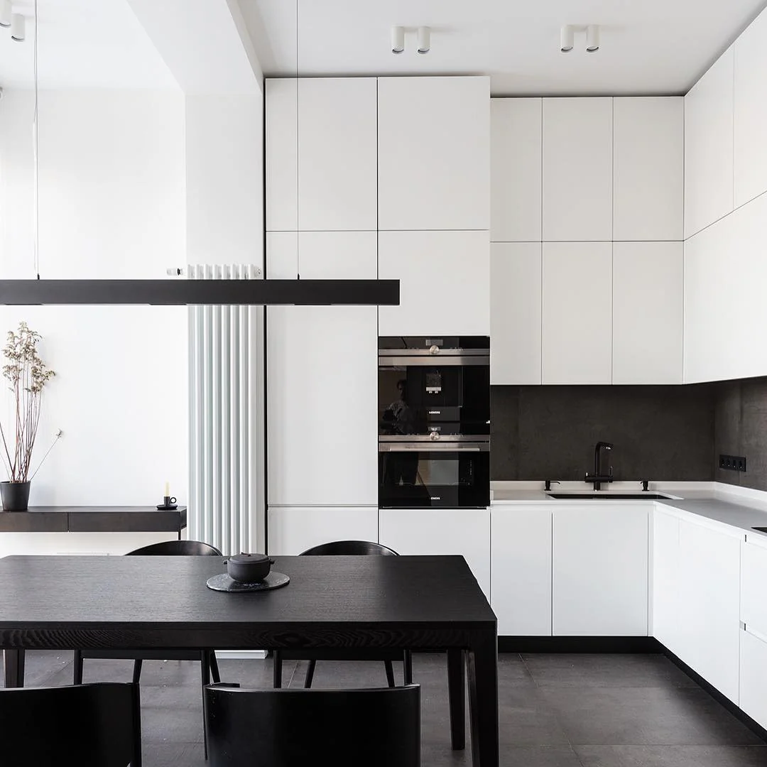 Matte Black Faucet Anchors Dark Countertop