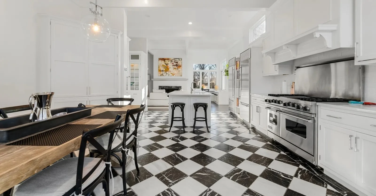 Tie the Room Together with a Marble Checkerboard Floor