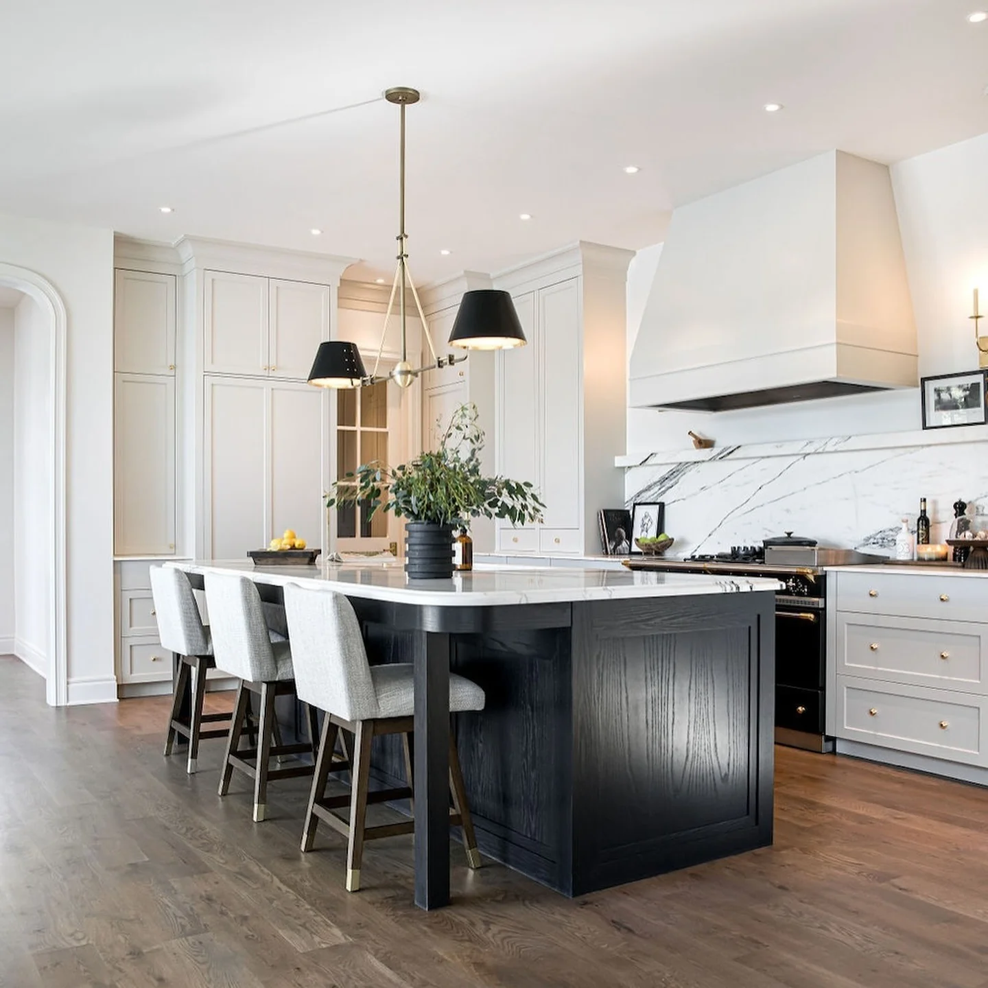 Ground the Space with a Dark Wood Island