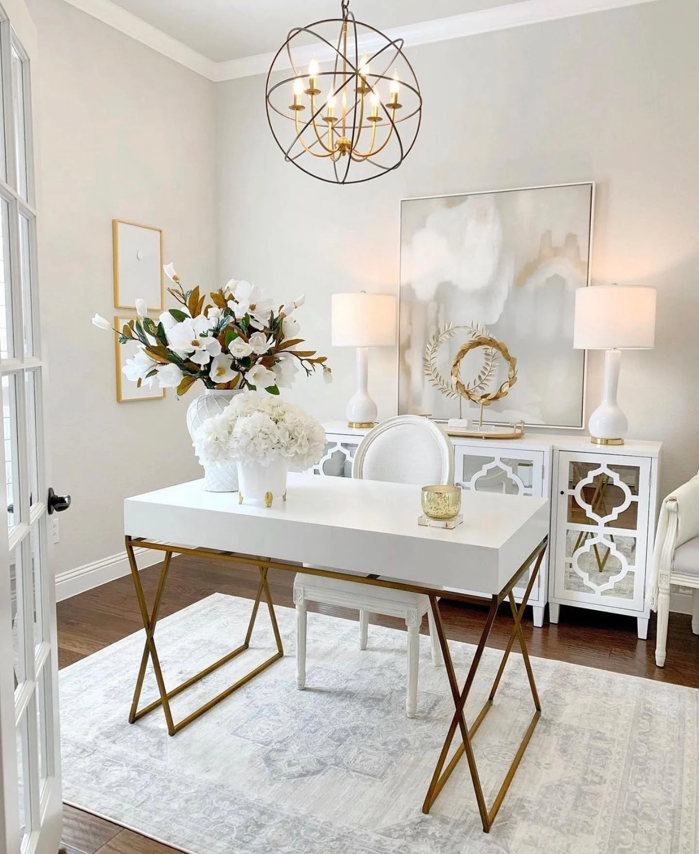 Anchor Your Workspace with Ornate Gold Desk Legs