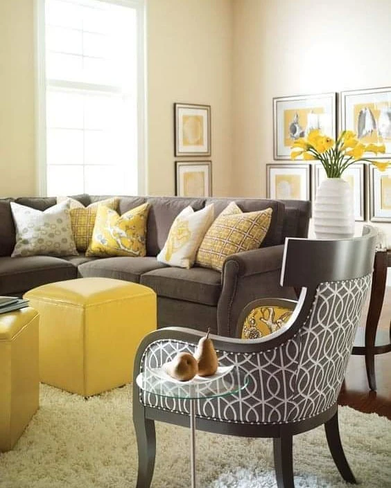 Contrast a Grey Sofa with a Geometric Armchair