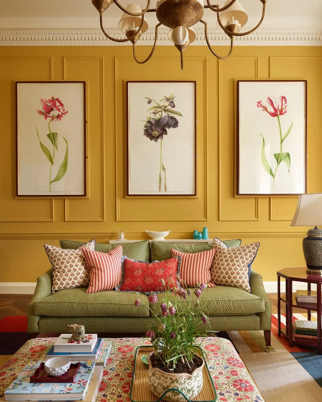 Frame Botanical Art on Yellow Walls