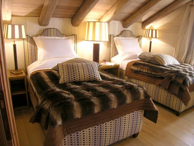 Woven Headboards and Faux Fur for Mountain Lodge Vibes