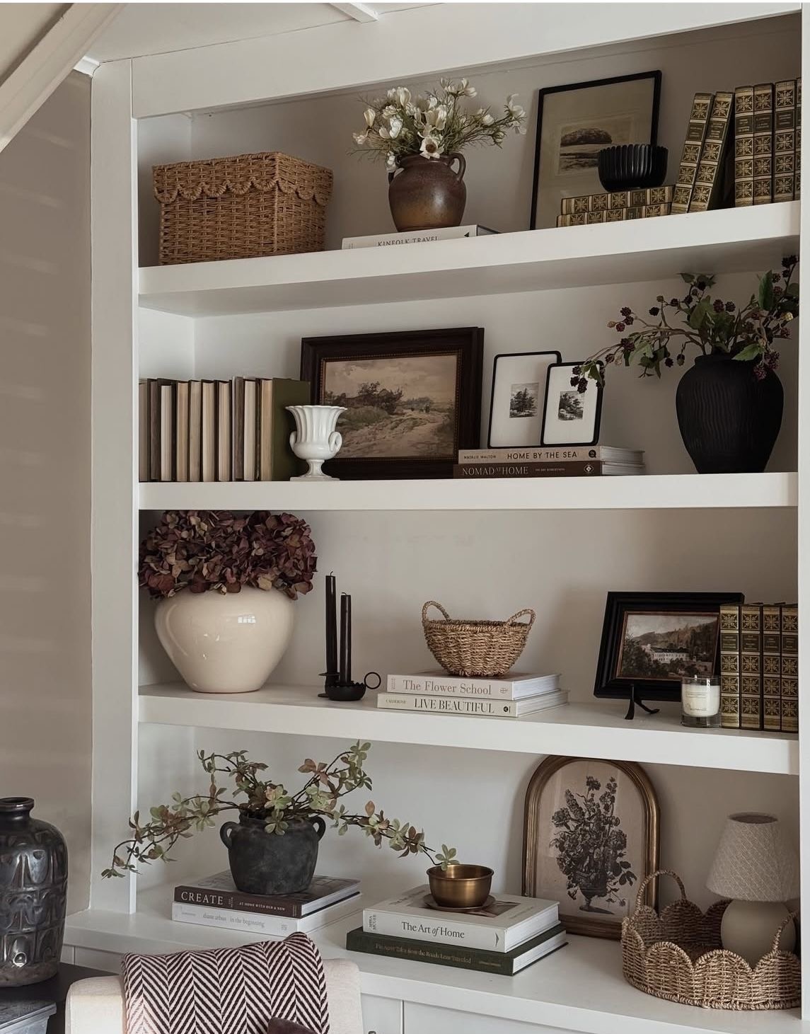 Woven Baskets Add Natural Texture to Shelving