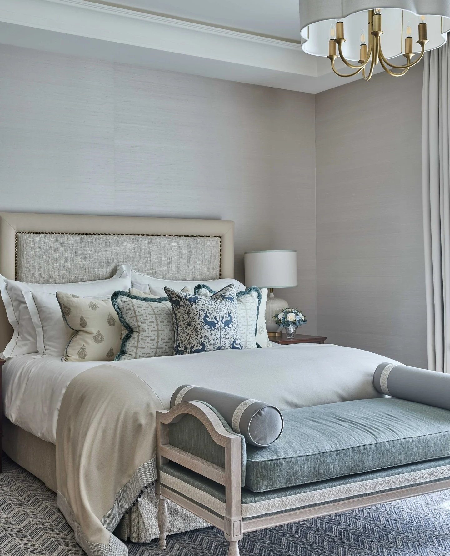 Textured Grasscloth Walls Create a Serene Backdrop