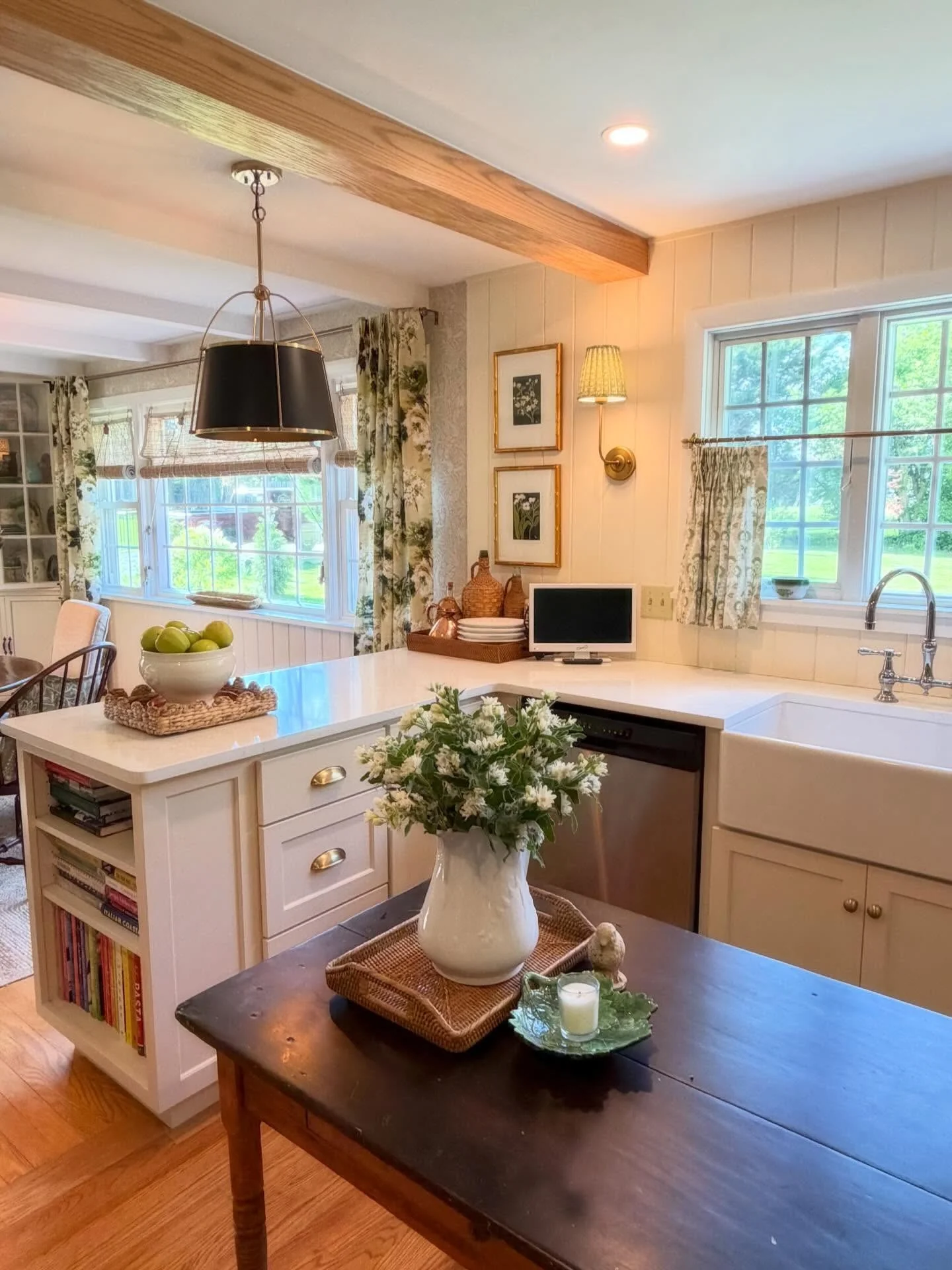 Soften Windows with Floral Cafe Curtains