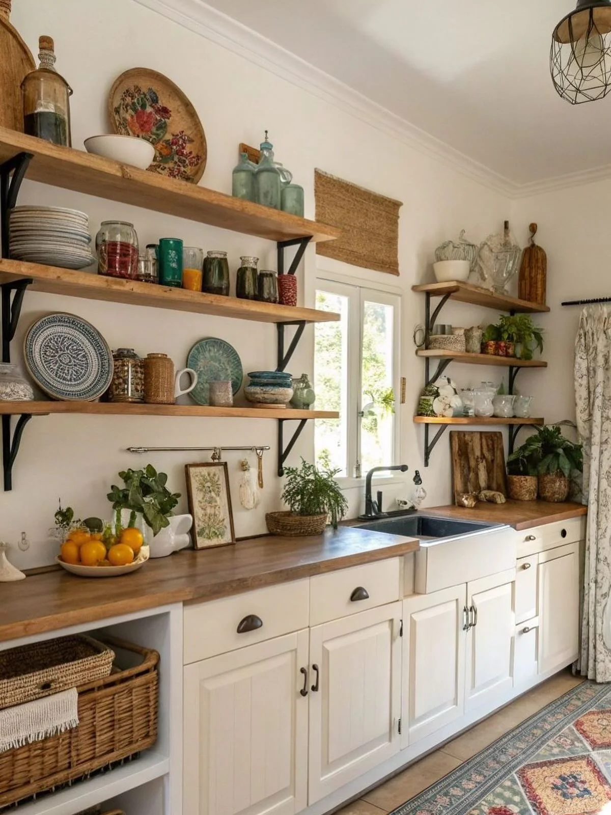 Style Open Shelves with Jars and Dishes