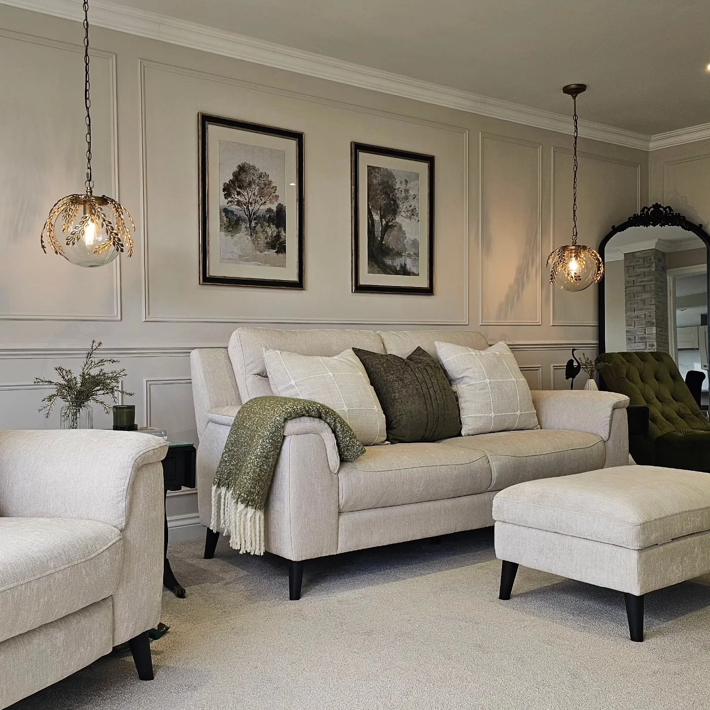 Leaf-Embellished Pendant Lights Add Warm Glow