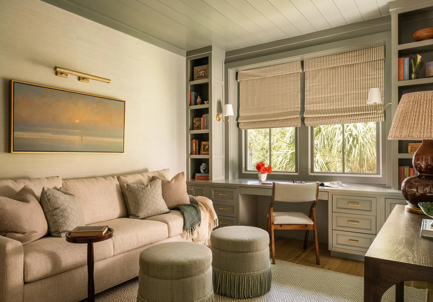 Framed Landscape Painting Adds a Serene Focal Point