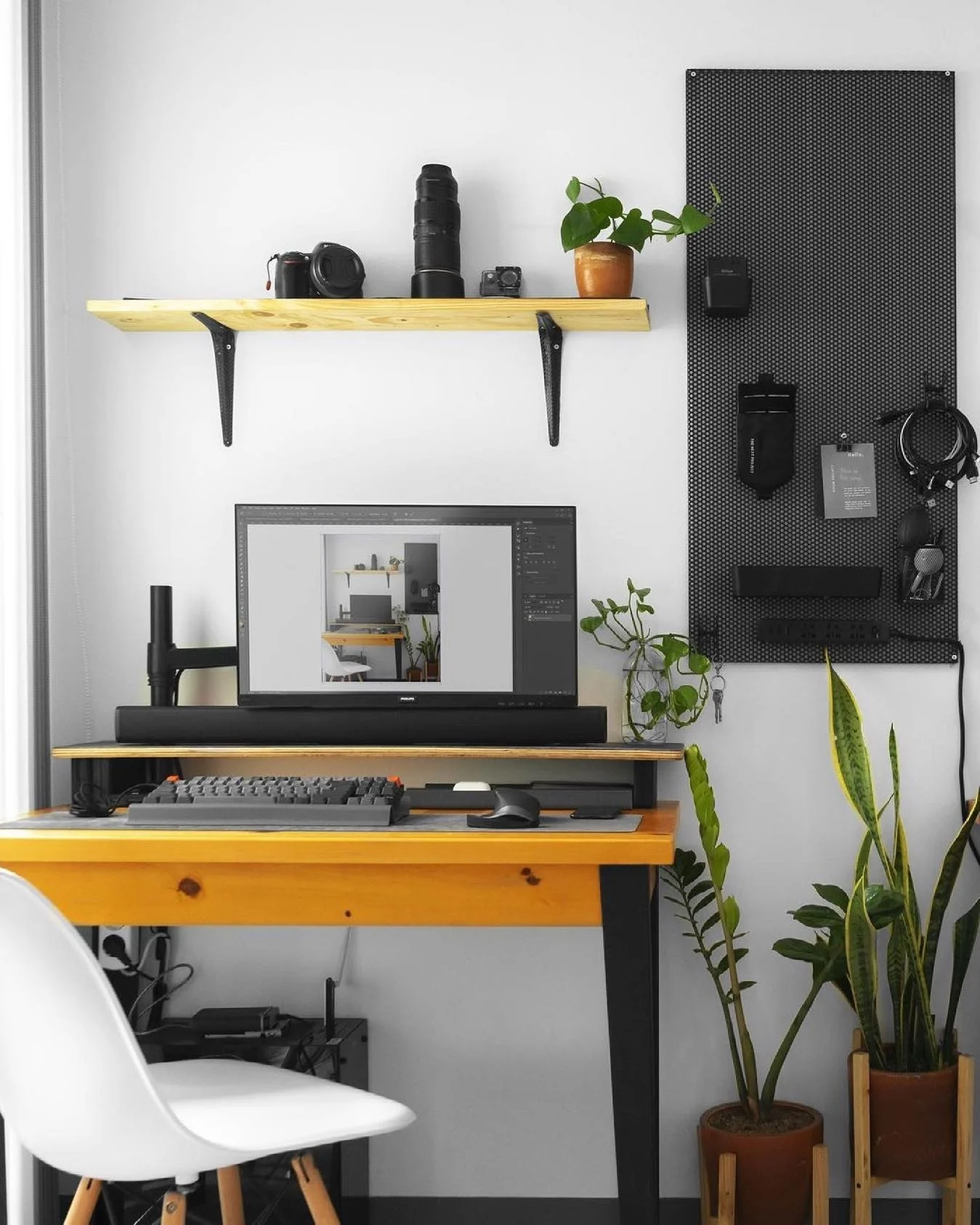 Pegboard Organizers Keep Desk Accessories Off Your Workspace