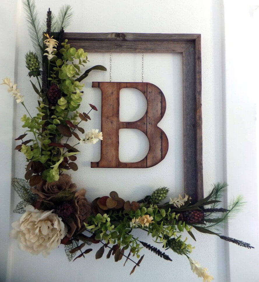 Adorn Wooden Letter Art with Natural Greenery and Blooms