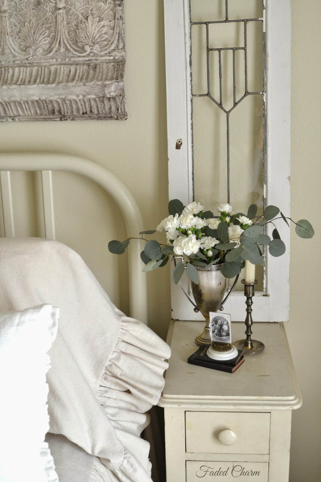 Vintage Trophy Holds Fresh Flowers and Greenery