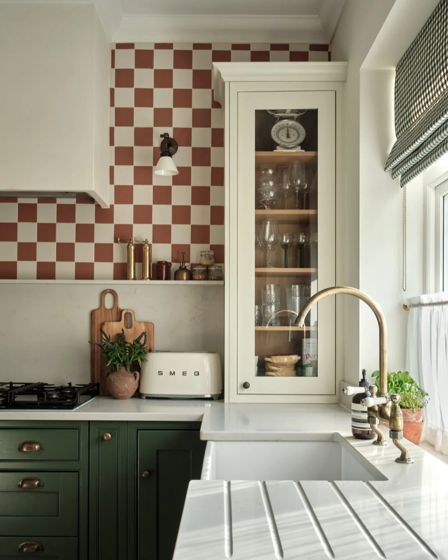 Checkerboard Tile Backsplash Adds a Playful Pattern