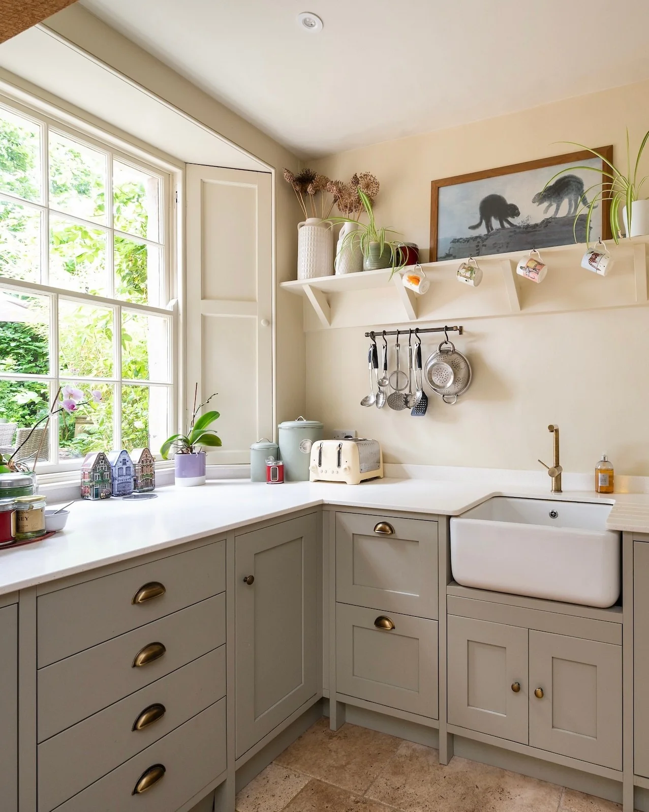 Decorative Mug Hooks Add Whimsical Display Under Shelving