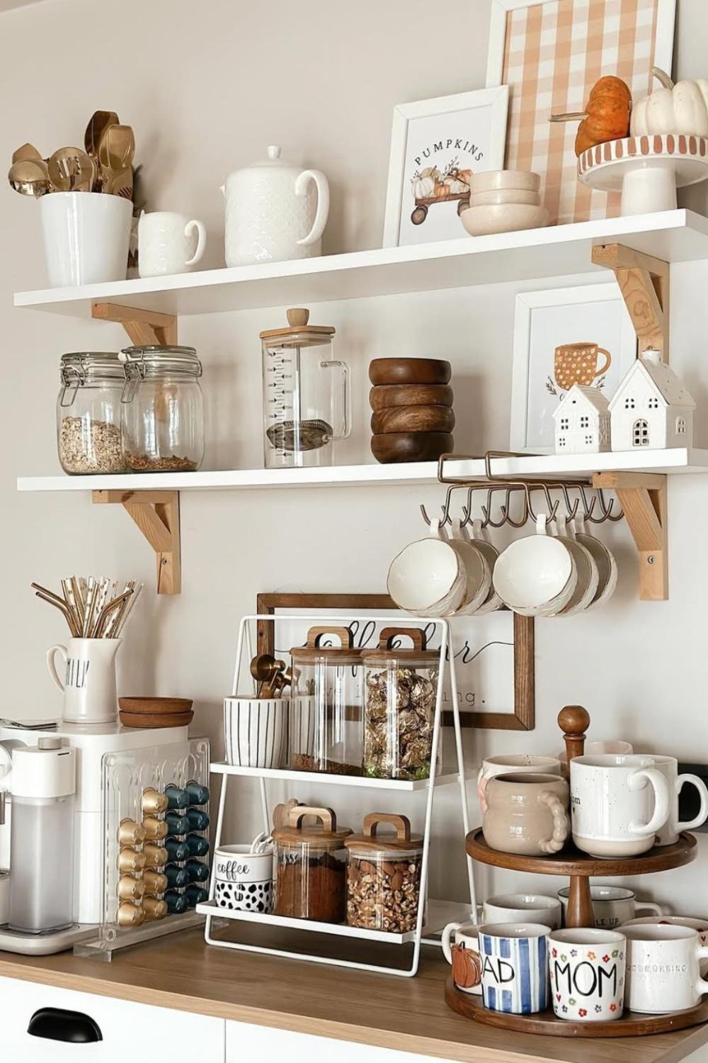 Tiered Wire Rack for Storing Coffee Pods and Dry Goods