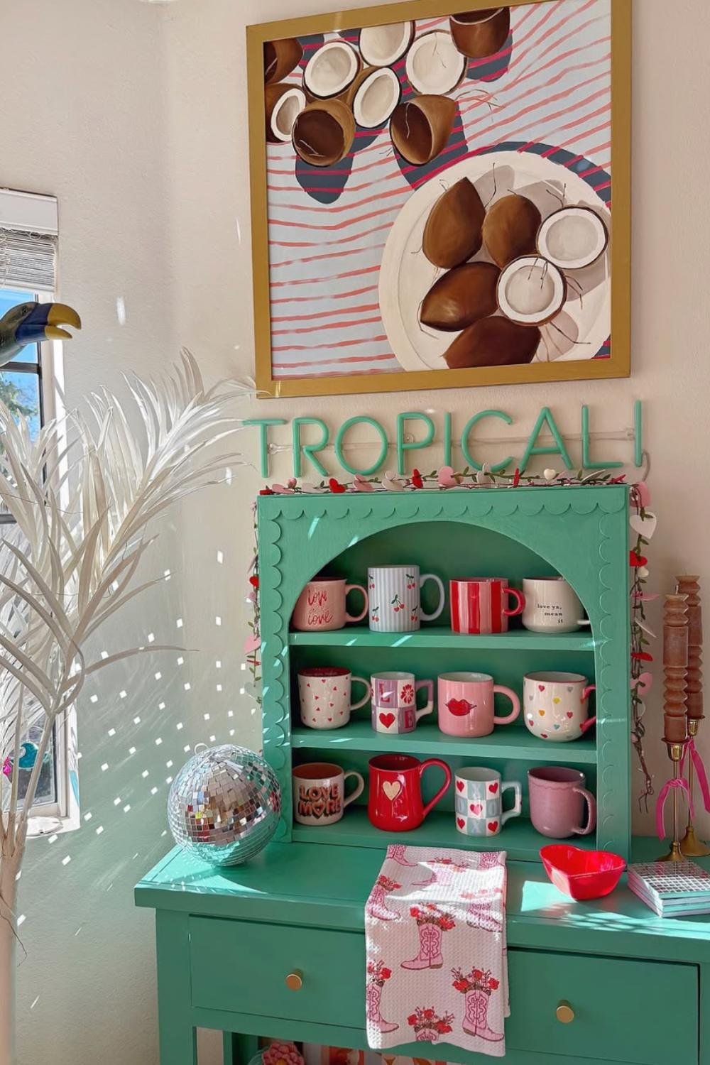 Scalloped Shelving Unit for Whimsical Mug Storage